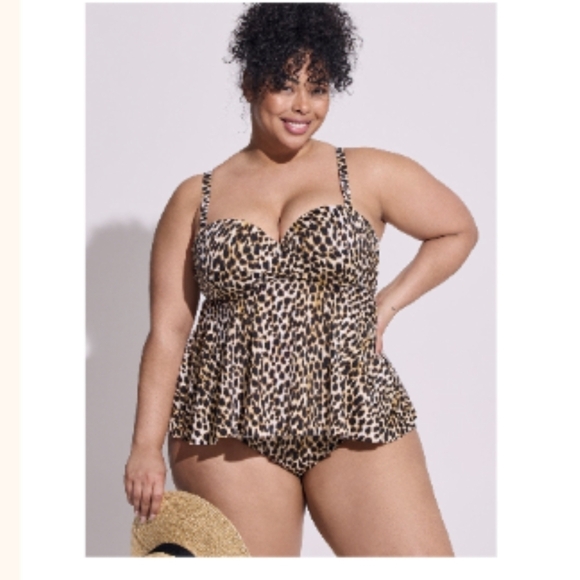 Torrid leopard swim High Waist Bottom 3x & Underwire Twist top 3x DD/F - Picture 7 of 15